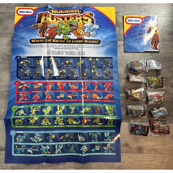 Little Tikes Number Busters Game Posters Figures Lot Monsters‎ Cards Set of 10 - Picture 3 of 12